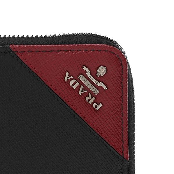 並行輸入 プラダ 長財布(ラウンドファスナー) サフィアーノ メタル 2ML188 F050V ブラック 黒/レッド 赤 爆買 | PRADA | 06