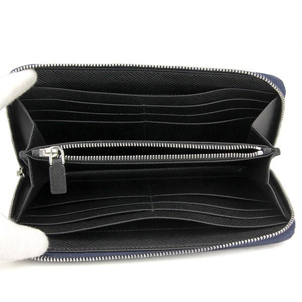 並行輸入 プラダ 長財布(ラウンドファスナー) サフィアーノ キュイール 2ML317 2BB8 F017C インクブルー 青/ブラック 黒 爆買 | PRADA | 03