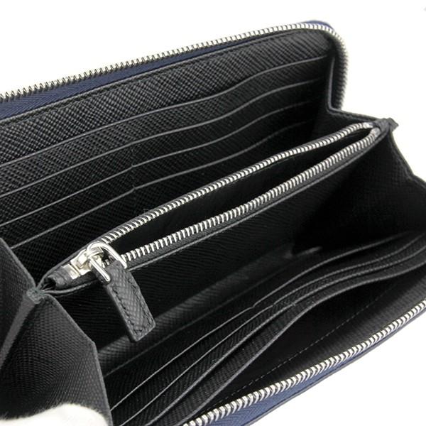 並行輸入 プラダ 長財布(ラウンドファスナー) サフィアーノ キュイール 2ML317 2BB8 F017C インクブルー 青/ブラック 黒 爆買 | PRADA | 04