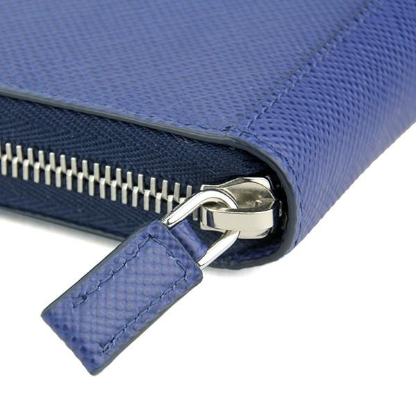 並行輸入 プラダ 長財布(ラウンドファスナー) サフィアーノ キュイール 2ML317 2BB8 F017C インクブルー 青/ブラック 黒 爆買 | PRADA | 07
