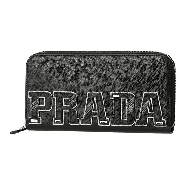 並行輸入 プラダ 長財布(ラウンドファスナー) サフィアーノ キャラクター 2ML317 2EC4 F0002 ブラック 黒 爆買 | PRADA