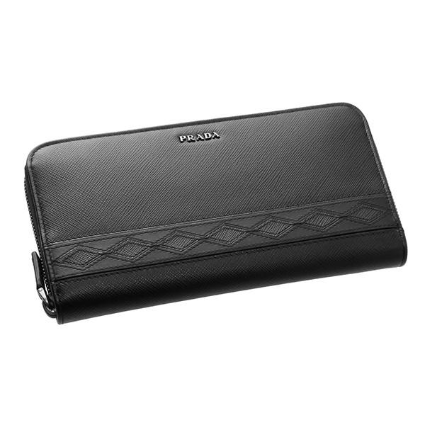 並行輸入 プラダ 長財布(ラウンドファスナー) サフィアーノ ロムビ 2ML317 ZNA F0002 ブラック 黒 爆買 | PRADA | 02