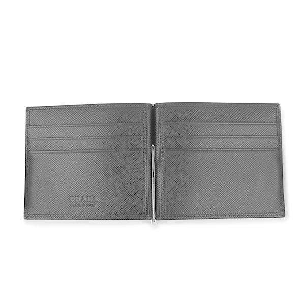新品未使用✨PRADA プラダ　マネークリップ　2MN077 サフィアーノ　黒 プラダ 財布 メンズ 二つ折り財布 サフィアーノ マネークリップ