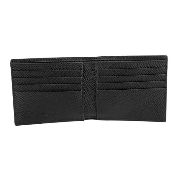 並行輸入 プラダ 2つ折り財布 サフィアーノ キュイール 2MO513 2BB8 F017C インクブルー 青/ブラック 黒 爆買 | PRADA | 03