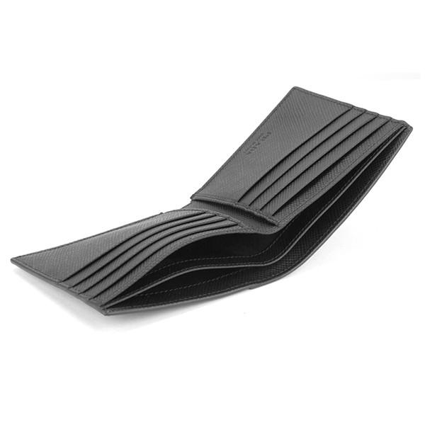 並行輸入 プラダ 2つ折り財布 サフィアーノ キュイール 2MO513 2BB8 F017C インクブルー 青/ブラック 黒 爆買 | PRADA | 04