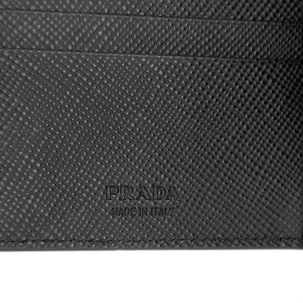 並行輸入 プラダ 2つ折り財布 サフィアーノ キュイール 2MO513 2BB8 F017C インクブルー 青/ブラック 黒 爆買 | PRADA | 05