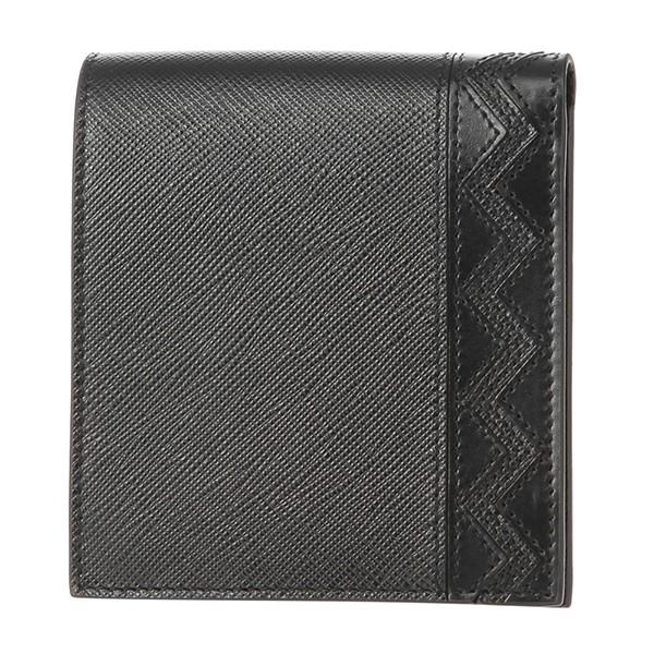 並行輸入 プラダ 2つ折り財布 サフィアーノ グレケ 2MO738 2EE3 F0002 ブラック 黒 爆買 | PRADA | 01