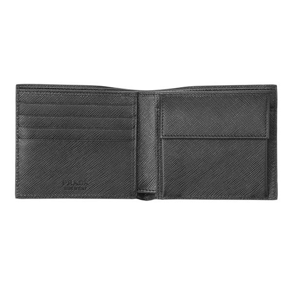 並行輸入 プラダ 2つ折り財布 サフィアーノ グレケ 2MO738 2EE3 F0002 ブラック 黒 爆買 | PRADA | 03
