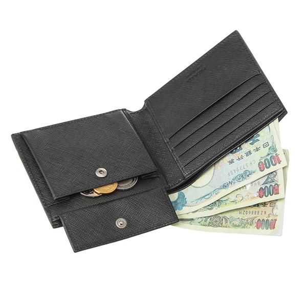 並行輸入 プラダ 2つ折り財布 サフィアーノ グレケ 2MO738 2EE3 F0002 ブラック 黒 爆買 | PRADA | 05