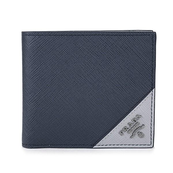 並行輸入 プラダ  2つ折り財布 サフィアーノ メタル 2MO738 QME F0TH5 ネイビー 爆買 | PRADA