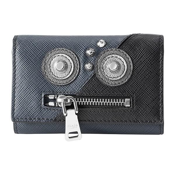並行輸入 プラダ キーケース サフィアーノ ロボット 2PG002 2EDL F0216 ネイビー/ブラック 黒/グレー 爆買 | PRADA
