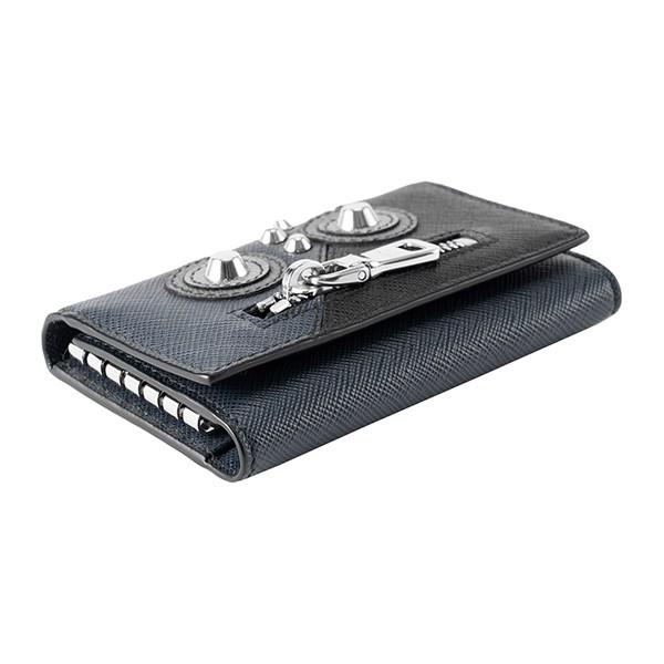 並行輸入 プラダ キーケース サフィアーノ ロボット 2PG002 2EDL F0216 ネイビー/ブラック 黒/グレー 爆買 | PRADA | 02