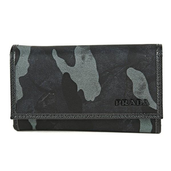 並行輸入 プラダ  キーケース テスート スタンパト 2PG222 ZSR F0008 ブルー 青 ネイビー 爆買 | PRADA