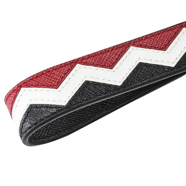 並行輸入 プラダ キーホルダー サフィアーノ グレケ 2PP040 2EE3 F0N98 ブラック 黒/赤 爆買 | PRADA | 03