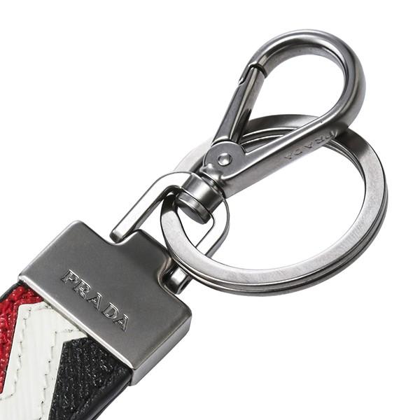 並行輸入 プラダ キーホルダー サフィアーノ グレケ 2PP040 2EE3 F0N98 ブラック 黒/赤 爆買 | PRADA | 04
