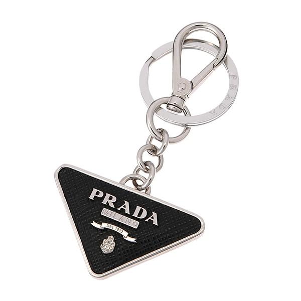 並行輸入 プラダ  キーホルダー サフィアーノ 2PP080 053 F0002 ブラック 黒 爆買 | PRADA