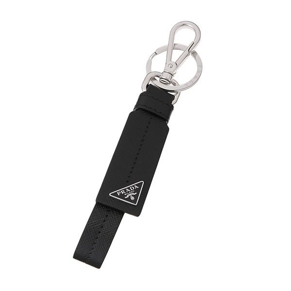 並行輸入 プラダ  キーホルダー サフィアーノ 2PP094 053 F0002 ブラック 黒 爆買 | PRADA