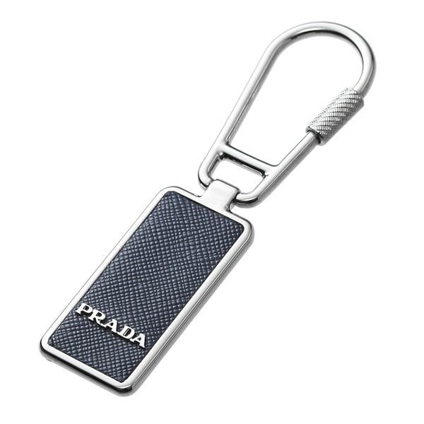並行輸入 プラダ キーホルダー サフィアーノ 2PP652 053 F0216 ネイビー/シルバー 爆買 | PRADA