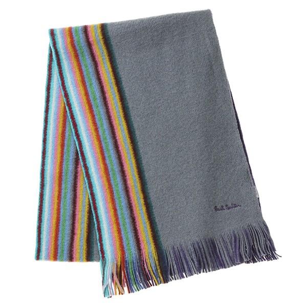 並行輸入 ポールスミス マフラー・ストール ダブルフェイス ストライプエッジ スカーフ 356E AS10 70 グレー/パープル/マルチ 爆買 | Paul Smith