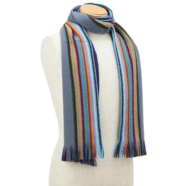 並行輸入 ポールスミス マフラー・ストール ダブルフェイス ストライプエッジ スカーフ 356E AS10 70 グレー/パープル/マルチ 爆買 | Paul Smith | 04