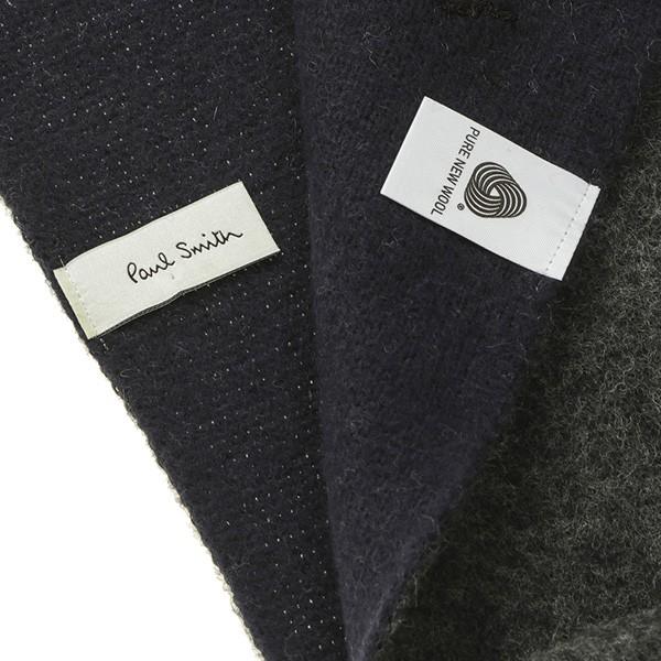 並行輸入 ポールスミス マフラー・ストール ダブルフェイス ストライプエッジ スカーフ 356E AS10 76 チャコールグレー/ブルー 青/マルチ 爆買 | Paul Smith | 03