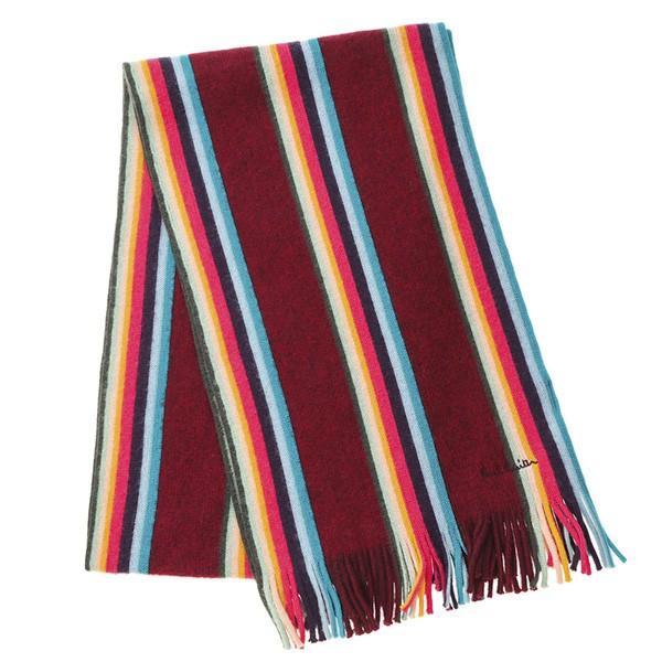 並行輸入 ポールスミス マフラー・ストール アーティストストライプ バンドスカーフ 357E AS10 28 レッド 赤/マルチ 爆買 | Paul Smith