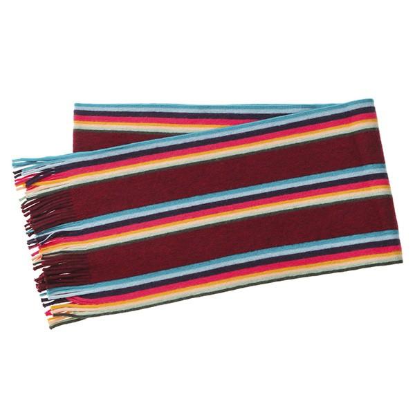 並行輸入 ポールスミス マフラー・ストール アーティストストライプ バンドスカーフ 357E AS10 28 レッド 赤/マルチ 爆買 | Paul Smith | 01