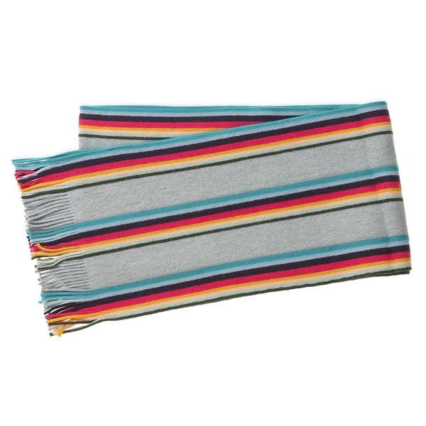 並行輸入 ポールスミス マフラー・ストール アーティストストライプ バンドスカーフ 357E AS10 76 ブルー 青/マルチ 爆買 | Paul Smith | 01