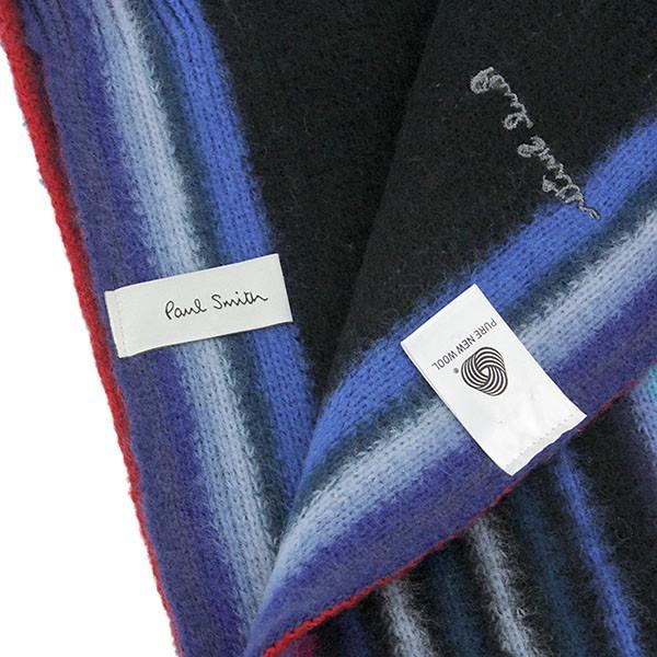 並行輸入 ポールスミス  マフラー・ストール ネオンストライプ 693D S30 79 ブラック 黒 爆買 | Paul Smith | 04