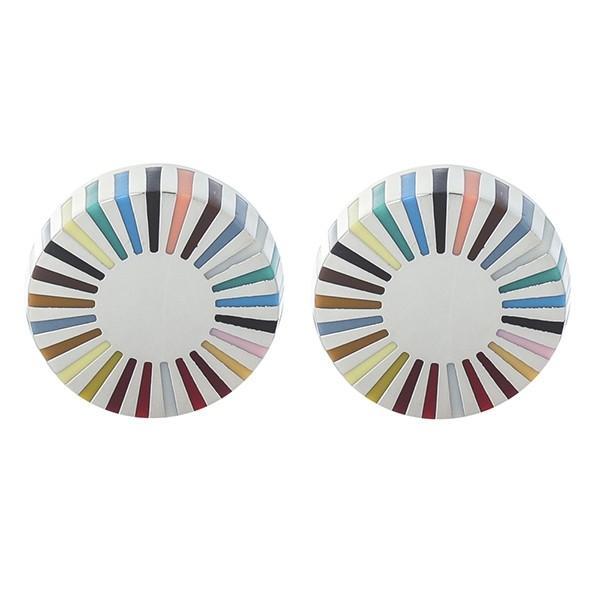 並行輸入 ポールスミス  カフスボタン ストライプ エッジ サーキュラー M1A CUFF ADEDGE 92 シルバー 爆買 | Paul Smith | 01