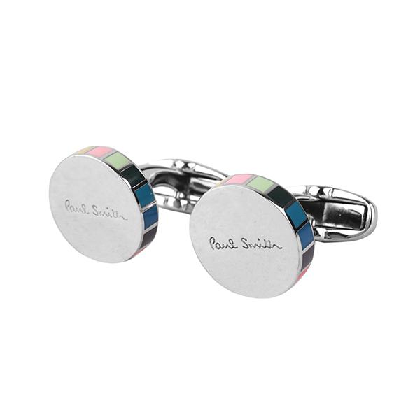 並行輸入 ポールスミス カフスボタン PAUL SMITH マルチストライプ M1A CUFF ALOGO 96メンズ シルバー | Paul Smith