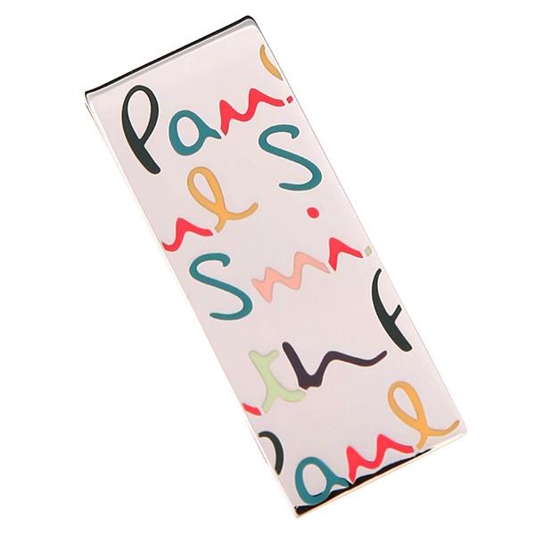 並行輸入 ポールスミス マネークリップ MONEYCLIP M1A MONE ARAINB 82 シルバー 銀/マルチ 爆買 | Paul Smith