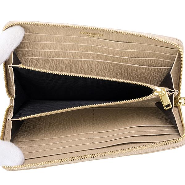 SAINT LAURENT ベージュ 長財布 サンローラン 二つ折り長財布 レディース SAINT LAURENT 中古