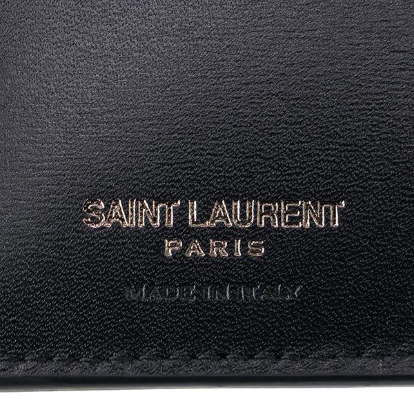 未使用級/付属品完備✨サンローラン 二つ折り財布 クロコ型押し YSL 黒 SAINT LAURENT 並行輸入 サンローラン 2つ折り財布 クラシック