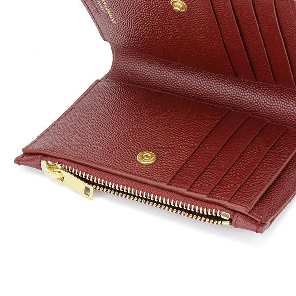 YSL イブサンローラン 赤 レザー 2つ折り財布 良い イヴ・サンローラン 2つ折り財布 サンローラン Yves Saint