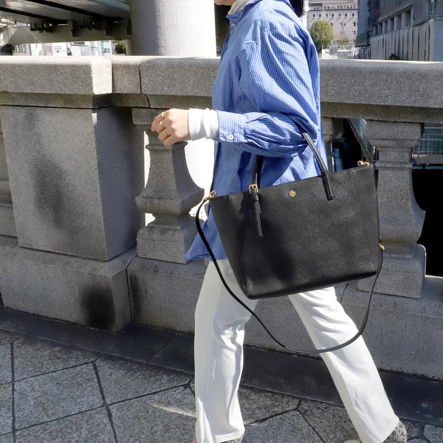 【新品同様・極美品】トリーバーチ エマーソン トートバッグ レザー 黒 A4可 TORY BURCH トリーバーチ トートバッグ エマーソン 136091 001