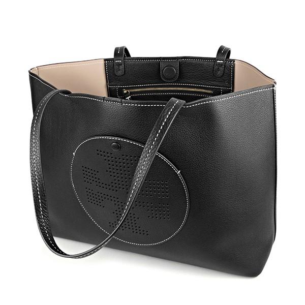 TORY BURCH トリーバーチ　ロゴトートバッグ　黒　大容量 トリーバーチ TORY BURCH トリーバーチ トートバッグ レディース