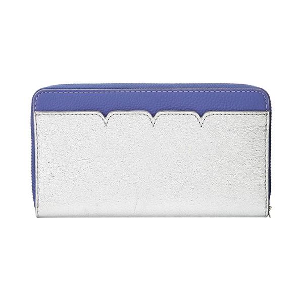 並行輸入 トリーバーチ 長財布(ラウンドファスナー) METALLIC ZIP CONTINENTAL WALLET 31943 433 ブルー系/シルバー 爆買 | TORY BURCH | 01