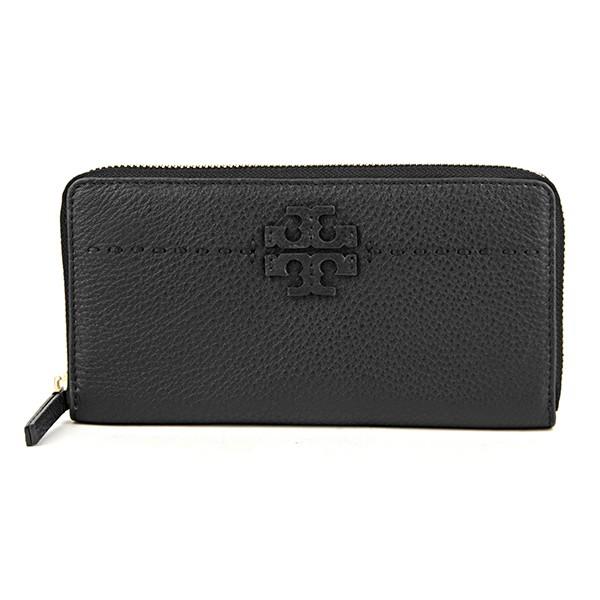並行輸入 トリーバーチ  長財布(ラウンドファスナー) マグロウ 41847 001 ブラック 黒 爆買 | TORY BURCH