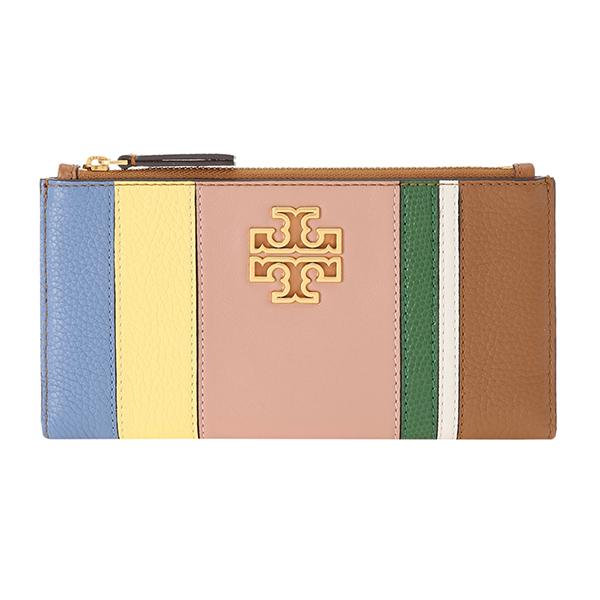 並行輸入 トリーバーチ  長財布 ブリテン ストライプ 80109 201 ブラウン 茶 爆買 | TORY BURCH