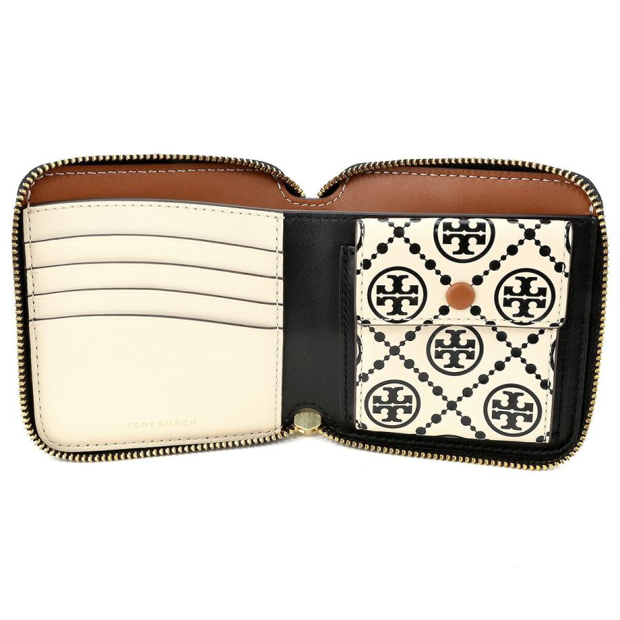 TORY BURCH トリーバーチ 2つ折り財布 Tモノグラム コントラスト TORY BURCH トリーバーチ 2つ折り財布 Tモノグラム コントラスト