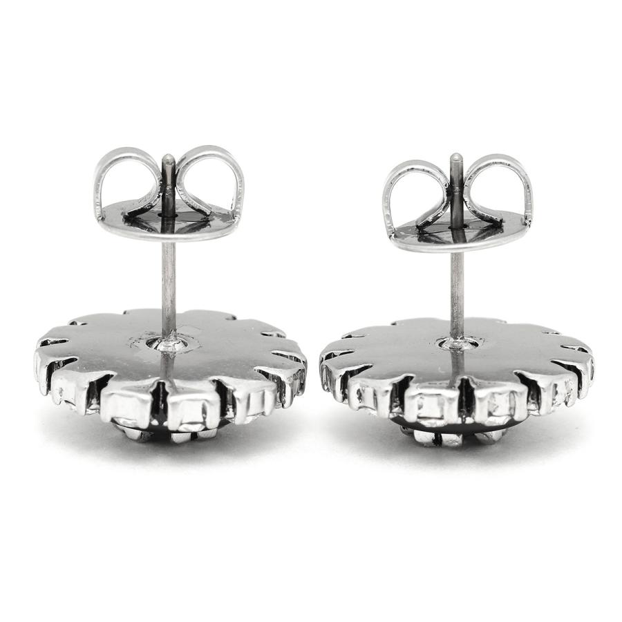 並行輸入 トリーバーチ ピアス TORY BURCH エナメル ロゴピアス 141920 961レディース シルバー 銀 ブラック 黒_3