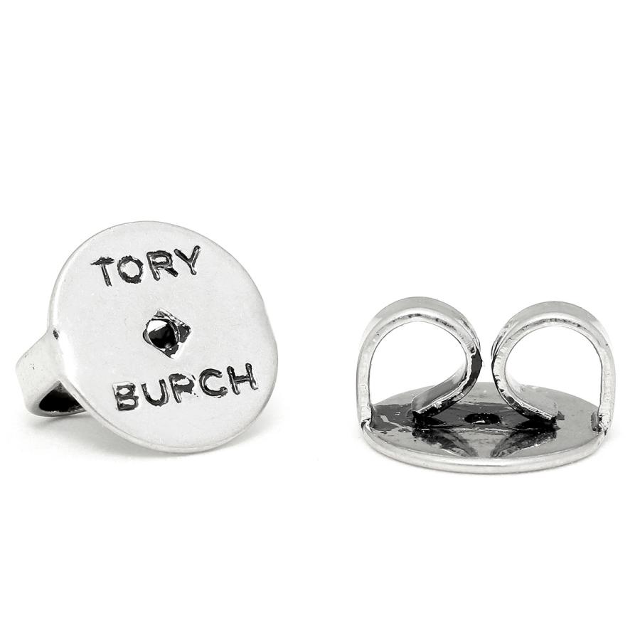 並行輸入 トリーバーチ ピアス TORY BURCH エナメル ロゴピアス 141920 961レディース シルバー 銀 ブラック 黒_4