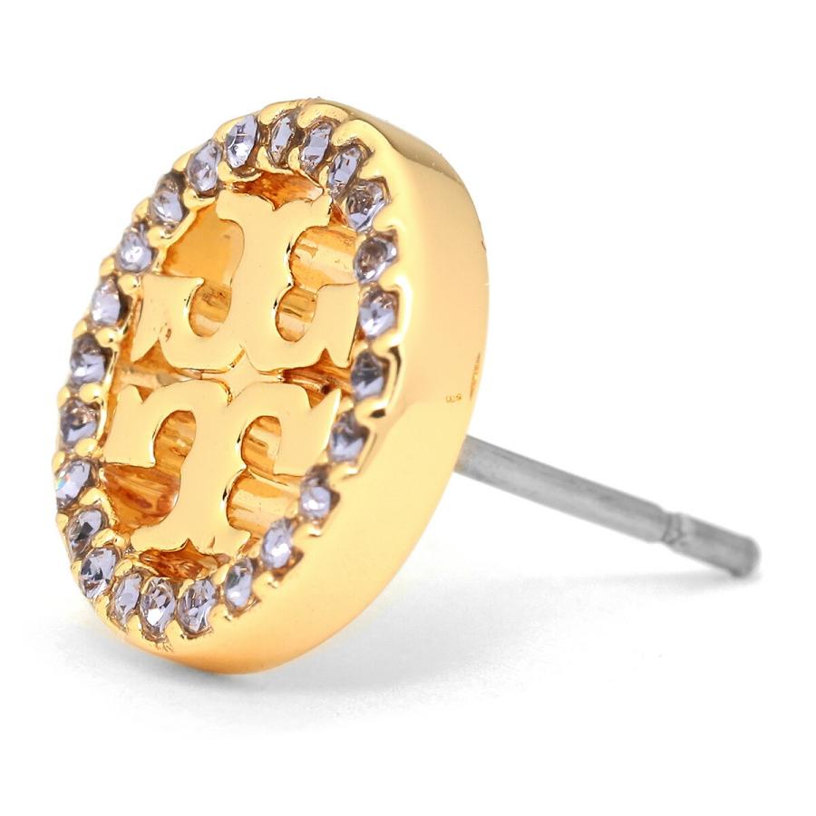 並行輸入 トリーバーチ ピアス TORY BURCH クリスタルロゴサークル 53422 702レディース ゴールド 金 | TORY BURCH | 01
