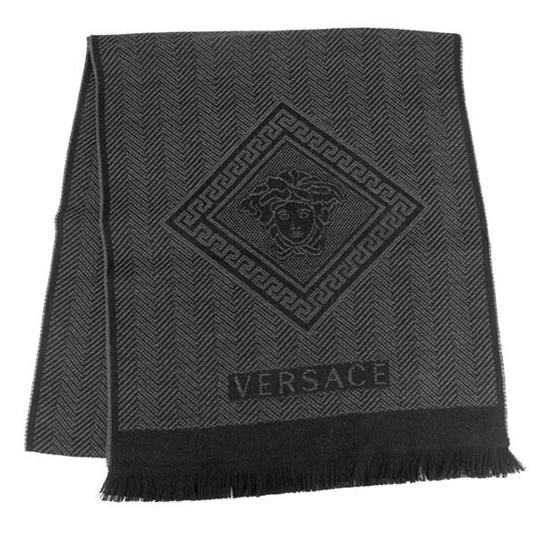 並行輸入 ヴェルサーチ  マフラー・ストール ウールマフラー 0641 0007 ブラック 黒 爆買 | VERSACE