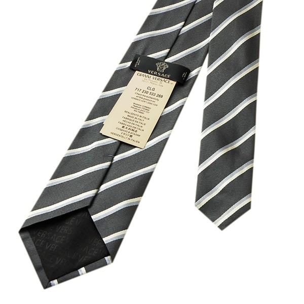 並行輸入 ヴェルサーチ ネクタイ SILK TIE 0676 0001 グレー 爆買 | VERSACE | 03