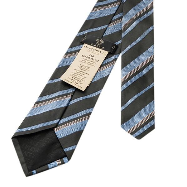 並行輸入 ヴェルサーチ ネクタイ SILK TIE 0679 0002 グレー/ブルー 青 爆買 | VERSACE | 03