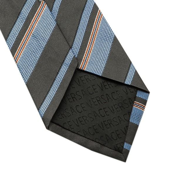 並行輸入 ヴェルサーチ ネクタイ SILK TIE 0679 0002 グレー/ブルー 青 爆買 | VERSACE | 05