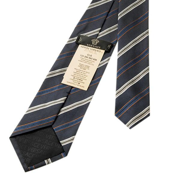 並行輸入 ヴェルサーチ ネクタイ SILK TIE 0680 0002 ネイビー/ブルー 青/グレー 爆買 | VERSACE | 03