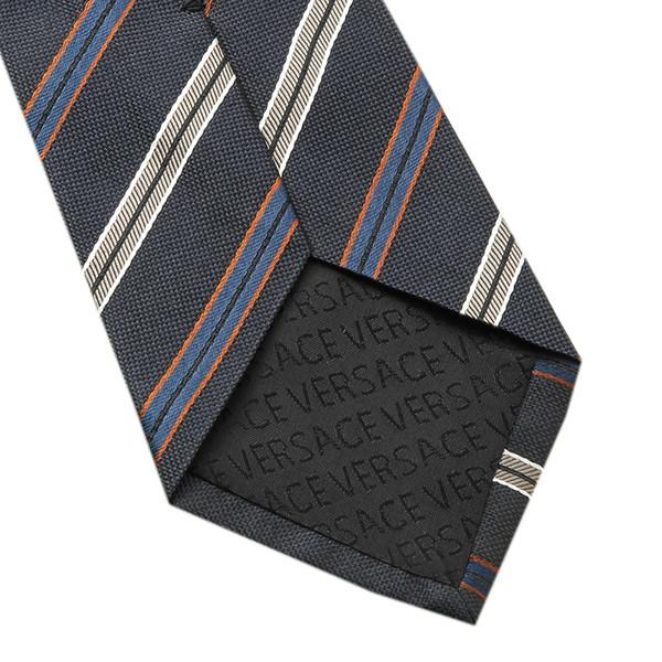 並行輸入 ヴェルサーチ ネクタイ SILK TIE 0680 0002 ネイビー/ブルー 青/グレー 爆買 | VERSACE | 05